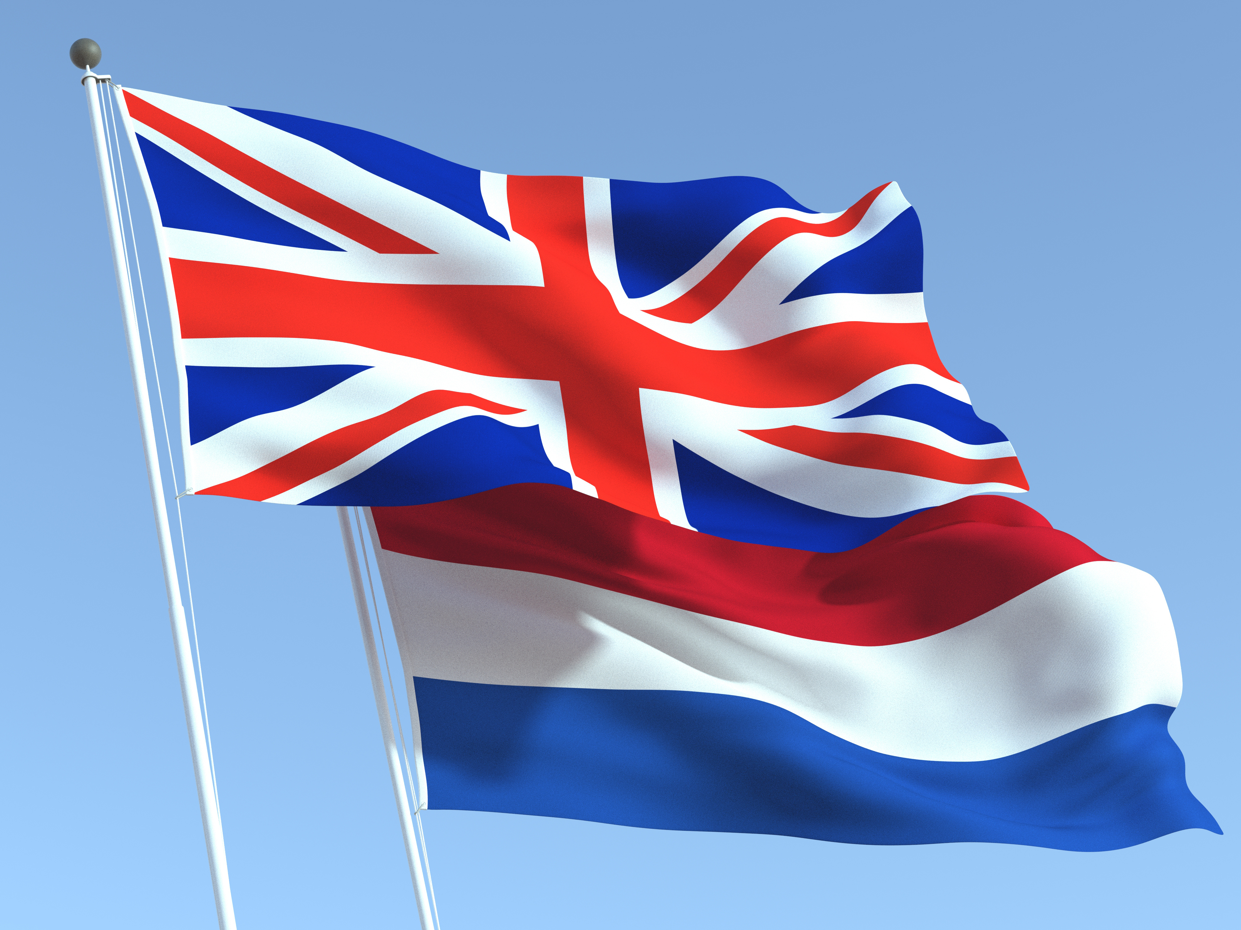 Drapeaux anglais et néerlandais