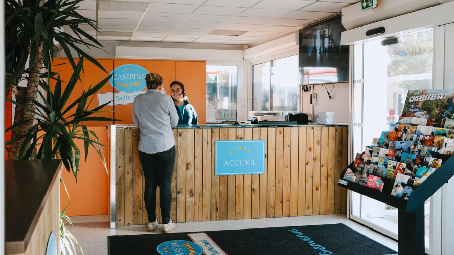réception d'un camping