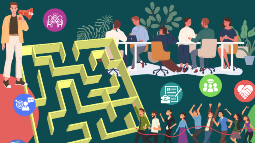 Illustration extraite de l'affiche du Labyrinthe de l'emploi d'Amay